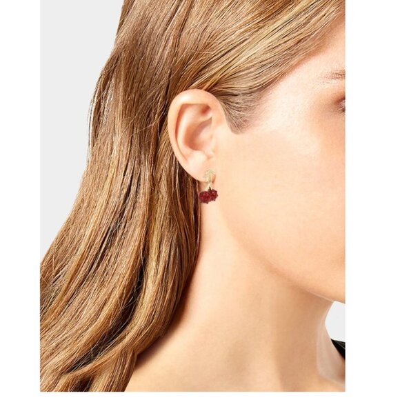 Betsey Johnson Retro Glam Red Cherry Stud Earrings - Picture 2 of 2